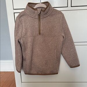 Kids Brown Quarter-Zip Fleece Pullover